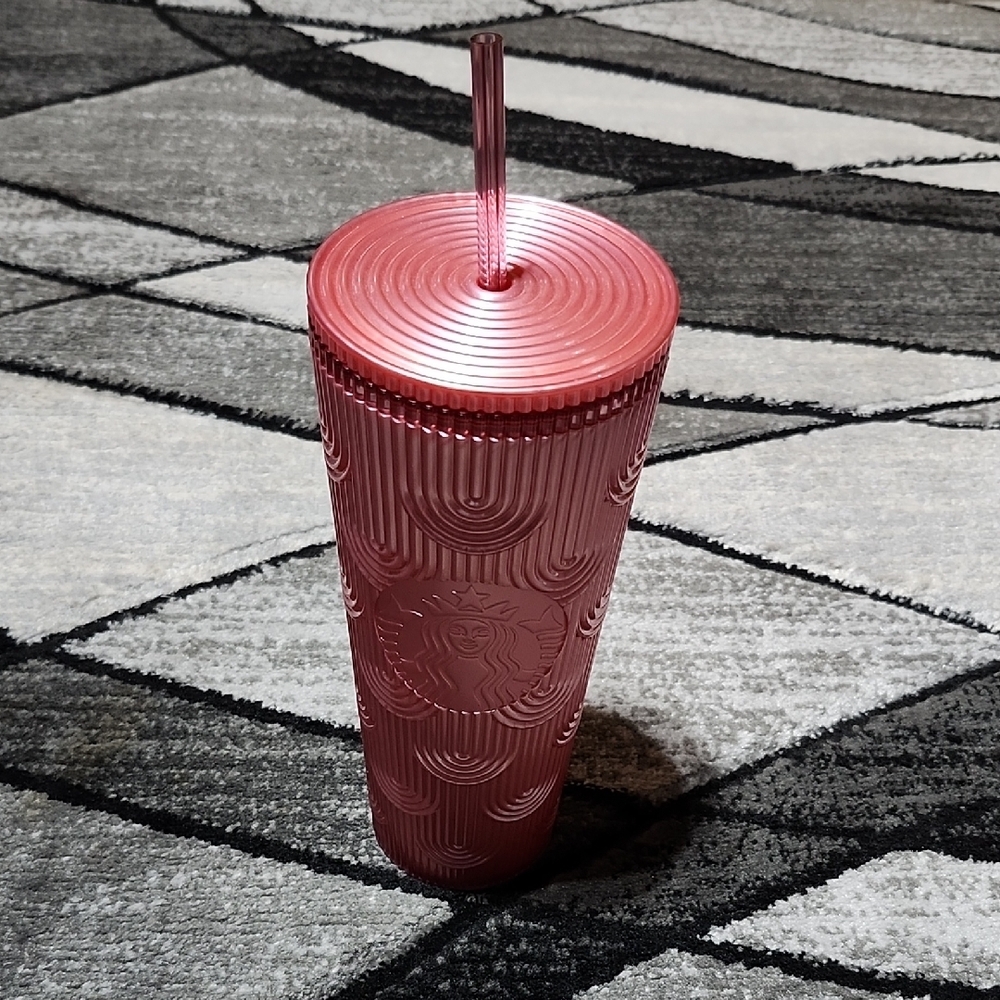 STARBUCKS 2023 PINK SHIMMER SHELL MERMAID SCALES VENTI COLD-CUP TUMBLER